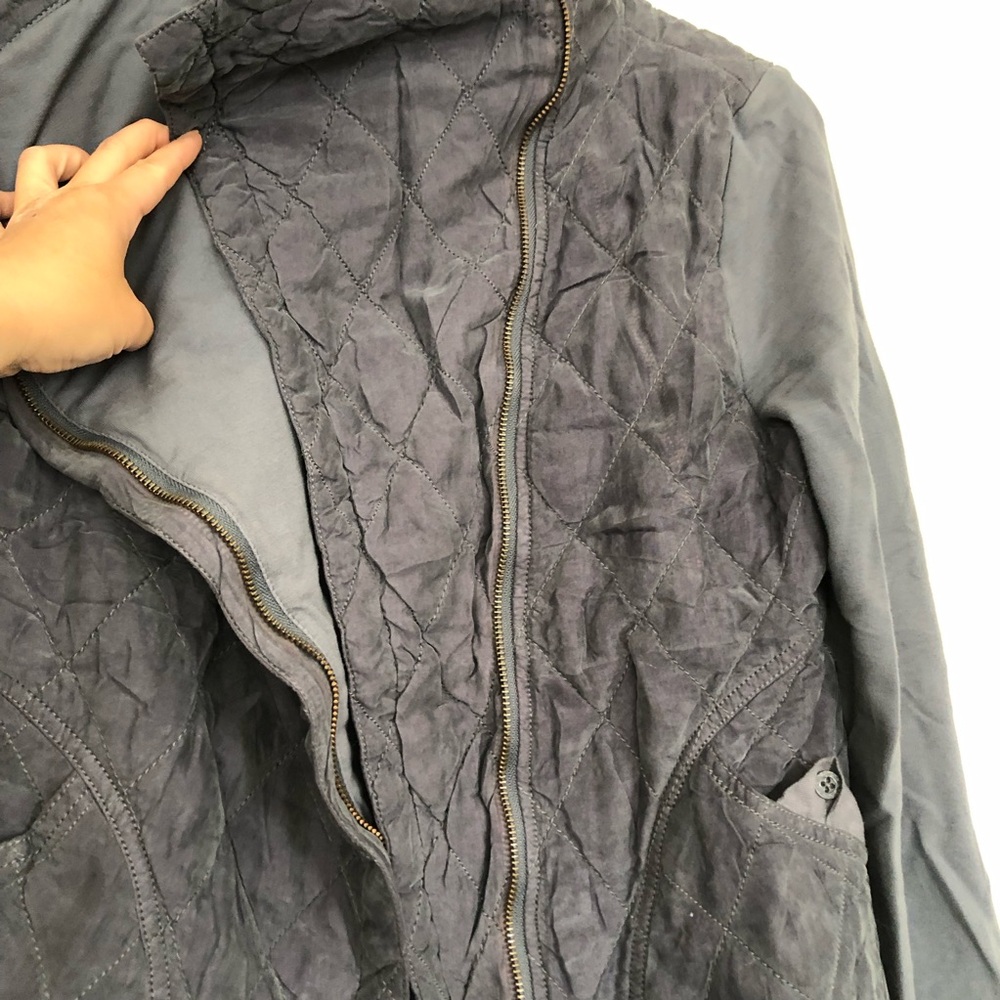 Anthropologie Marrakech Quilted Blue Utility Jacket - Picture 3 of 4